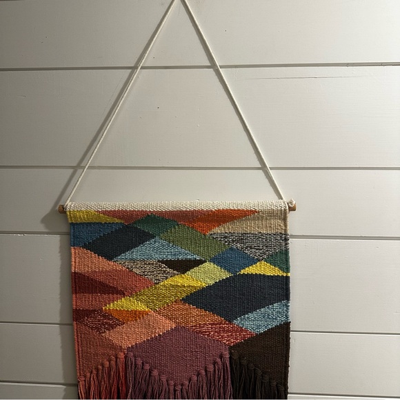 Woven Wall Hanging Sunset Colors Wall Art Tapestry Contemporary NEW 30” - Picture 7 of 9